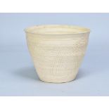 KATHARINE PLEYDELL-BOUVERIE (1895-1985); an unglazed planter with incised decoration, impressed