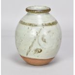 KATHARINE PLEYDELL-BOUVERIE (1895-1985) for Cole Pottery; a bulbous stoneware vase covered in grey