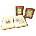An Edwardian partially-filled photograph album with cabinet cards,