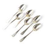 A George IV set of six hallmarked silver teaspoons, London 1824, combined approx 3.24ozt (6).