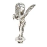 A Rolls-Royce 'Spirit of Ecstasy' car mascot in chrome finish, height 11cm.