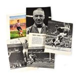 VARIOUS; eight book pages signed by footballers including Sir Bobby Charlton, Sir Bobby Moore,