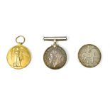 Three WWI medals comprising 1914-1918 War Medal and Victory Medal awarded to T 68614, G.