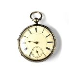 A Victorian hallmarked silver key wind fusée pocket watch, Birmingham 1885, 52mm.