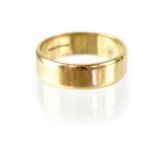 A 9ct gold plain wedding band, size S, hallmarked, stamped 375, approx 5g.