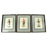 Five prints of 'British Uniforms of the Napoleonic Wars', numbers 1, 2, 3,