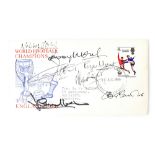 ENGLAND 1966 WORLD CUP WINNERS; a commemorative envelope with signatures including Nobby Stiles,