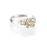 A diamond and platinum solitaire ring, the brilliant cut diamond approx 1ct,