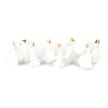 Eight Royal Doulton figures of ladies comprising HN3491 'Sentiments, Friendship', 'Sweet Dreams',
