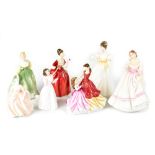 Royal Doulton porcelain figurines to include 'Welcome', boxed, 'Yours Forever', boxed,