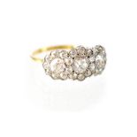 An 18ct gold diamond cluster ring,