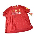 VIRGIL VAN DIJK; a replica signed Liverpool shirt, UK size 2XL.