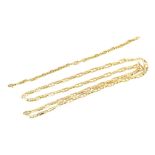 A hallmarked 9ct gold Mariner-style link necklace with push-in safety fastener, length 70cm,