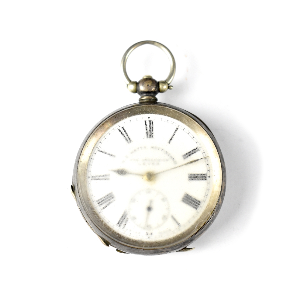 WE Watts, Nottingham; a Continental silver key wind 'Greenwich Lever' pocket watch, 51mm. - Image 2 of 2