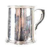 A George V hallmarked silver mug, engraved 'The City Club Chester, Christmas 1936, W Parry',