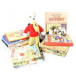 A Pedigree Rupert the Bear soft toy and Rupert the Bear books and annuals including 'Rupert's