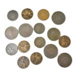 Various 19th century copper one penny tokens to include Union Copper Company 1812,