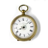 Ivy; a gilt metal key wind open face pocket watch, 38mm.