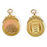 LIVERPOOL FOOTBALL CLUB; a 9ct yellow gold medal awarded to J Asbury, Vice-Chairman,