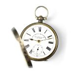 WE Watts, Nottingham; a Continental silver key wind 'Greenwich Lever' pocket watch, 51mm.