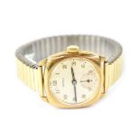 Vertex; a vintage 9ct gold cushion-shaped gentlemen's wristwatch,