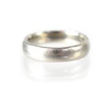 A platinum (.950) band ring, size L, approx 4.5g.
