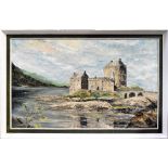 HILARY TIVENDALE (Scottish, 20th century); acrylic on canvas, 'Eilean Donan',