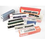 A group of Hornby and Wills OO gauge model railway items to include three Hornby engines and