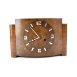 An early/mid-20th century Art Deco oak-cased eight-day mantel clock,