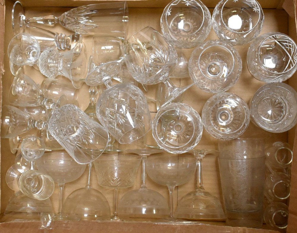 A quantity of cut glass and other drinking glasses to include wine glasses, Champagne glasses, etc. - Image 2 of 2