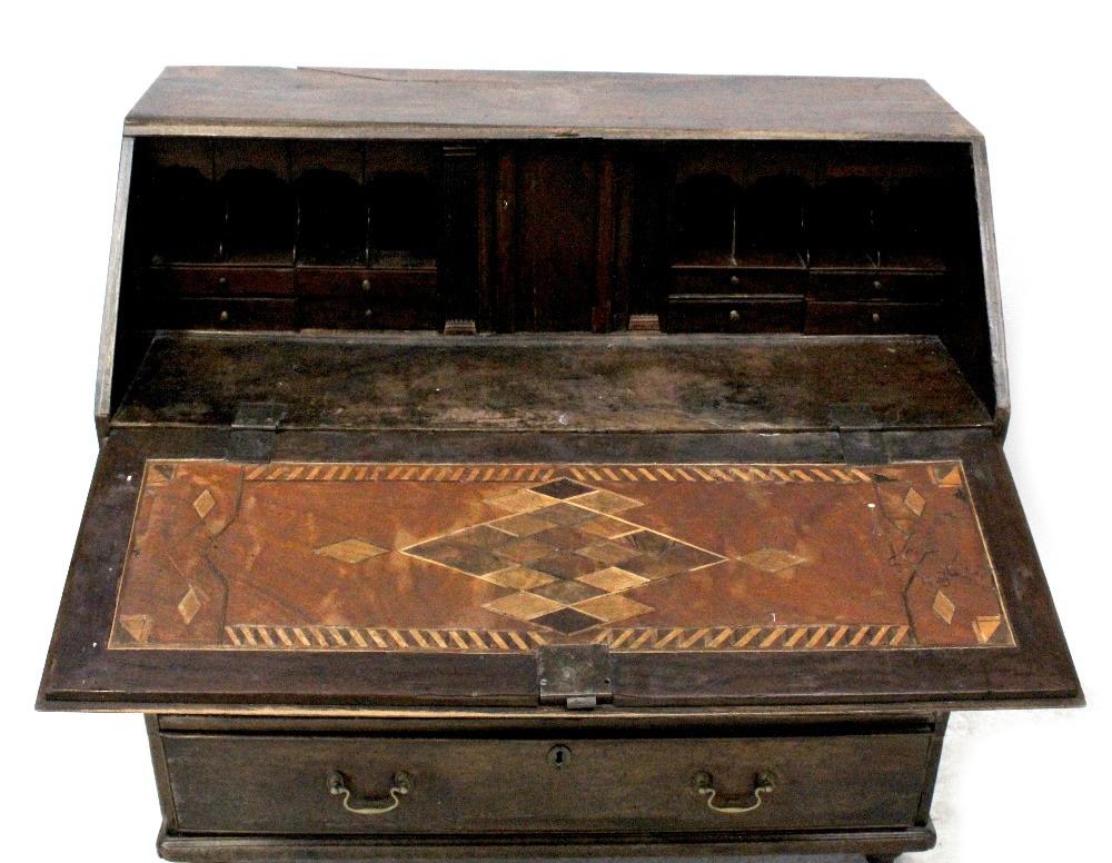 A George III mahogany bureau for restoration, - Bild 2 aus 4