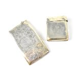 Two George V hallmarked silver vesta cases,