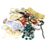 Various items of costume jewellery to include necklaces, brooches, a gentlemen's Seiko watch,