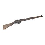 A WWI wooden British dummy drill training rifle/Home Guard practice rifle in the style of an