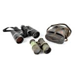A pair of Sewill of Glasgow binoculars with settings for 'Theatre', 'Field' and 'Marine',