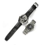 Seiko; a vintage gentlemen's stainless steel 'Olympic' chronograph bracelet watch,