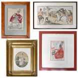 Eight various prints and artworks to include a pair of Victorian Shakespeare-related prints,