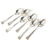 A set of six American silver teaspoons by R Wallace & Sons, Connecticut,