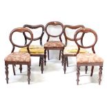 A harlequin set of five balloon-back chairs for restoration (5).