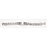 A sterling silver curb link gentleman's identity bracelet, overall length 23cm, approx weight 77.