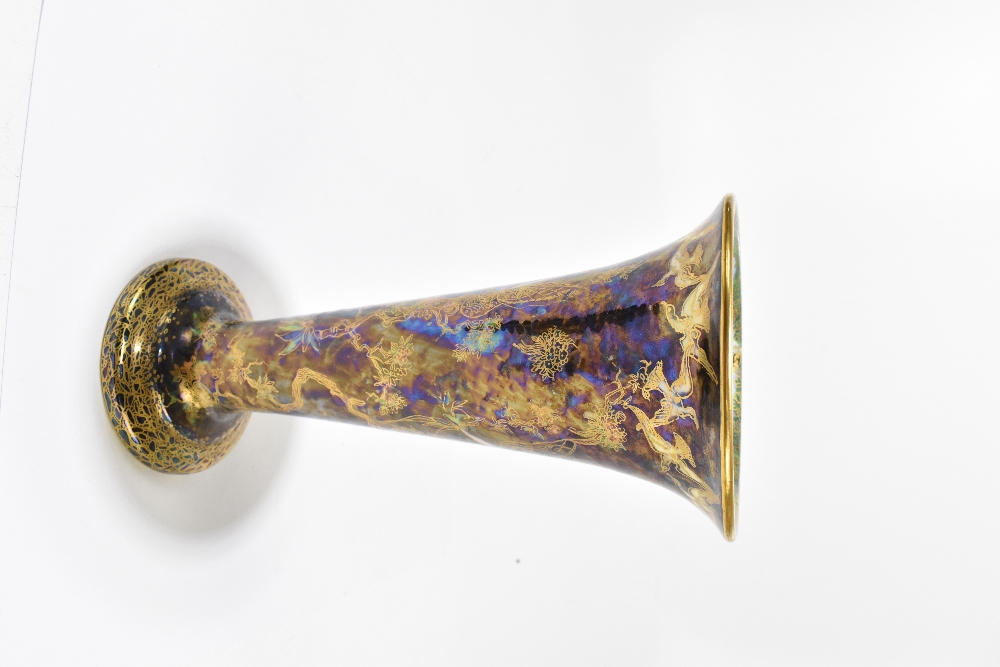DAISY MAKEIG-JONES FOR WEDGWOOD; a 'Fairyland' lustre trumpet vase decorated in the 'Butterfly - Image 3 of 8