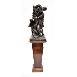 AFTER THE ANTIQUE; a very large and impressive 19th century bronze figure group of Aeneas,