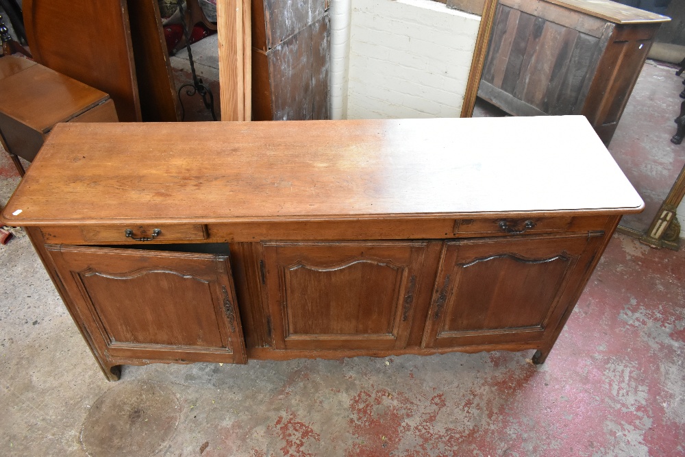 A late 19th century French oak dresser base with moulded rectangular top above two shallow frieze - Image 3 of 3