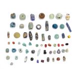 A group of Ancient Egyptian jewellery beads including faience turquoise examples with further of