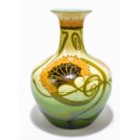 CLARISSA  AULT FOR AULT POTTERY; a late 19th century Arts & Crafts ceramic vase with stylised floral