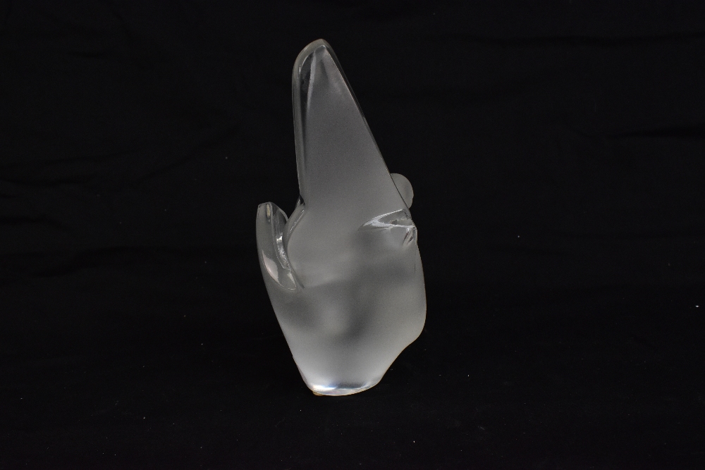 LALIQUE FRANCE; a clear and frosted glass posy holder 'Sylvie', signed with original labels to base, - Image 11 of 15