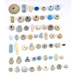 A group of Ancient Egyptian turquoise faience and further jewellery beads including shaped and