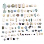 A group of Ancient Egyptian jewellery beads including faience turquoise examples with further of