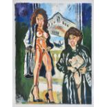 JOHN RANDALL BRATBY RA (1928-1992); large oil on canvas, 'Patti in Venice', signed and dated '90,