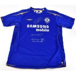 FRANK LAMPARD, JOHN TERRY & DIDER DROGBA; a Chelsea Umbro 2005-2006 Centenary season home shirt with